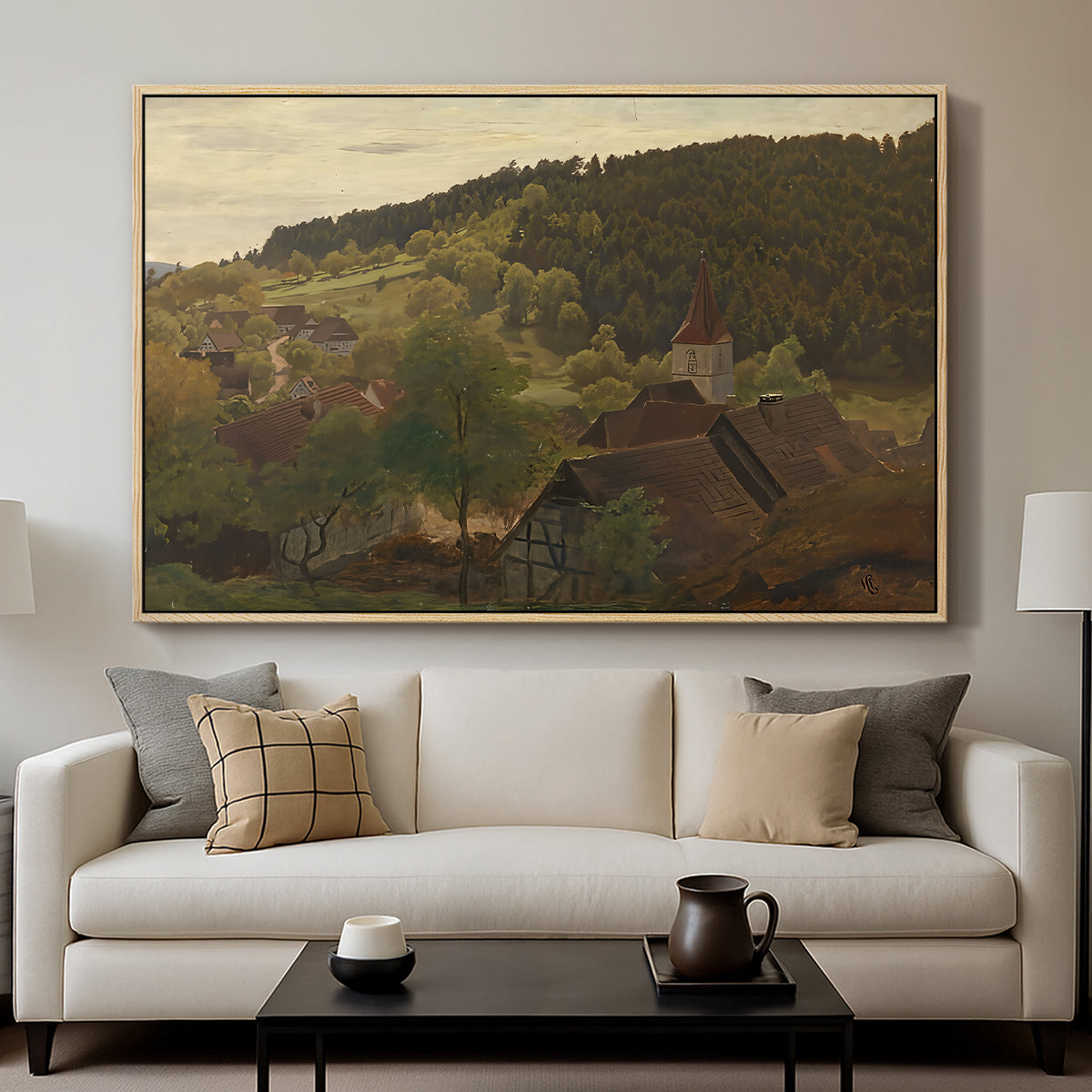 Landscape from Ebersteinburg in Baden, 1876 - Floater Framed Canvas Print