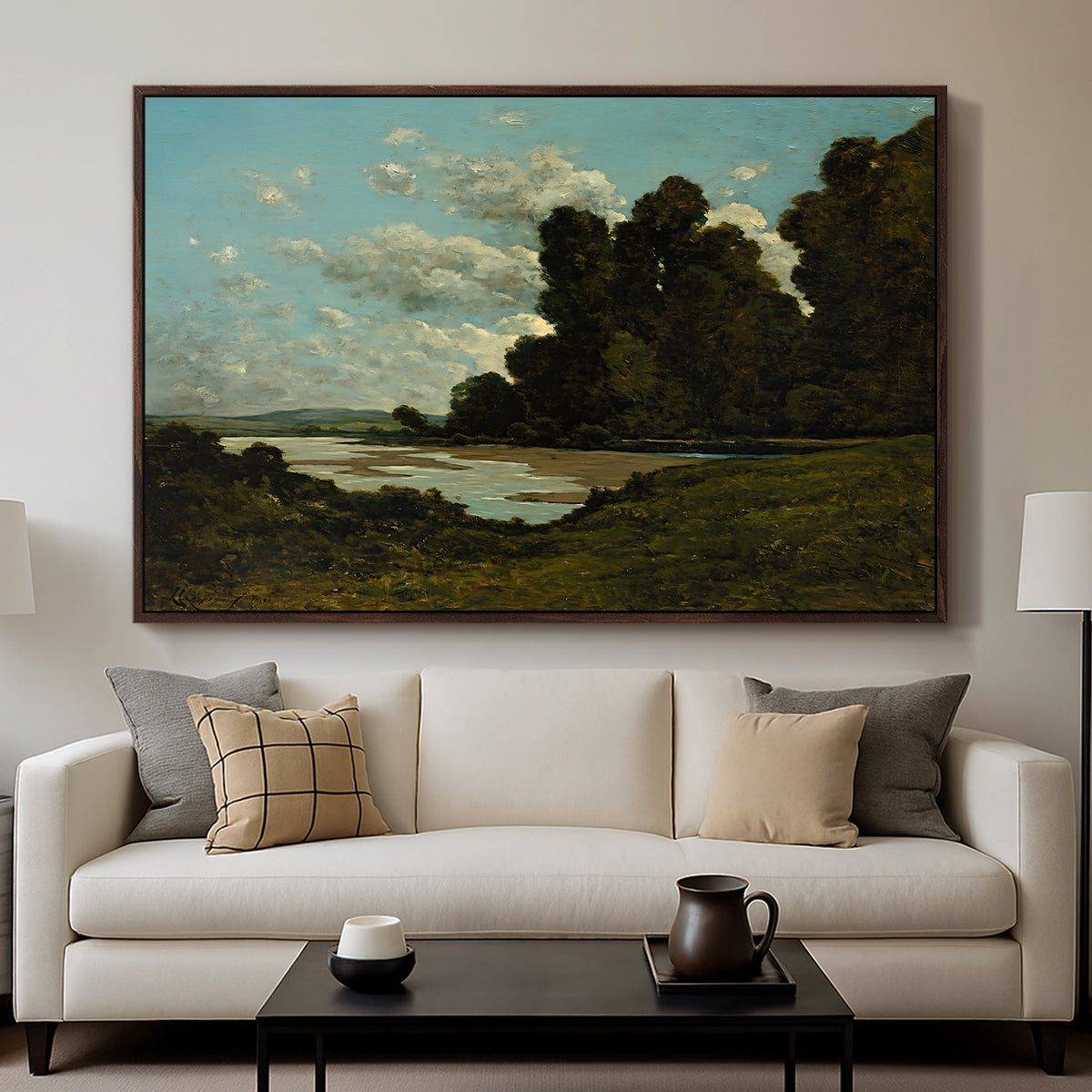 The River Loire at Nevers, 1901 - Floater Framed Canvas Print