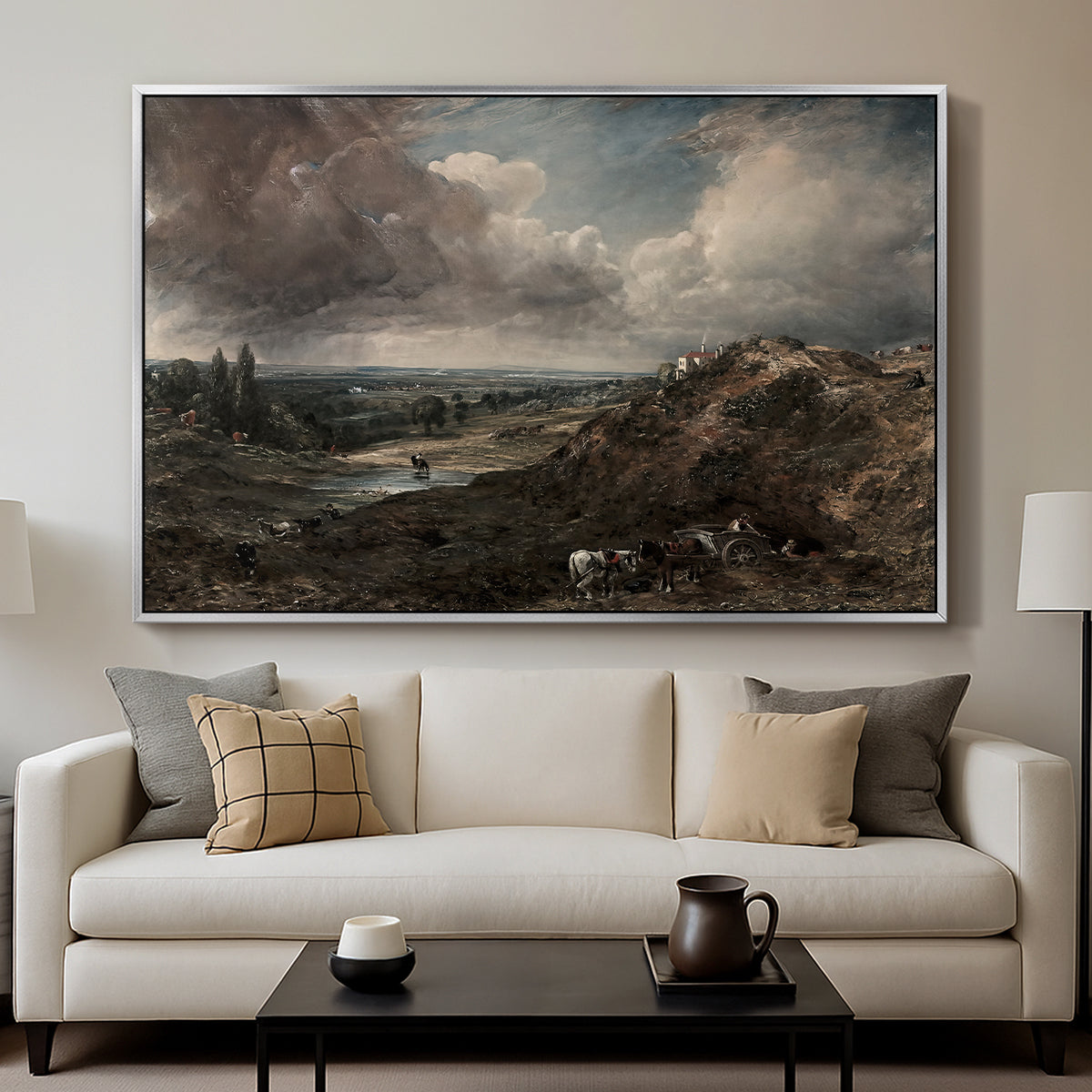 Branch Hill Pond, Hampstead Heath, c. 1828 - Floater Framed Canvas Print