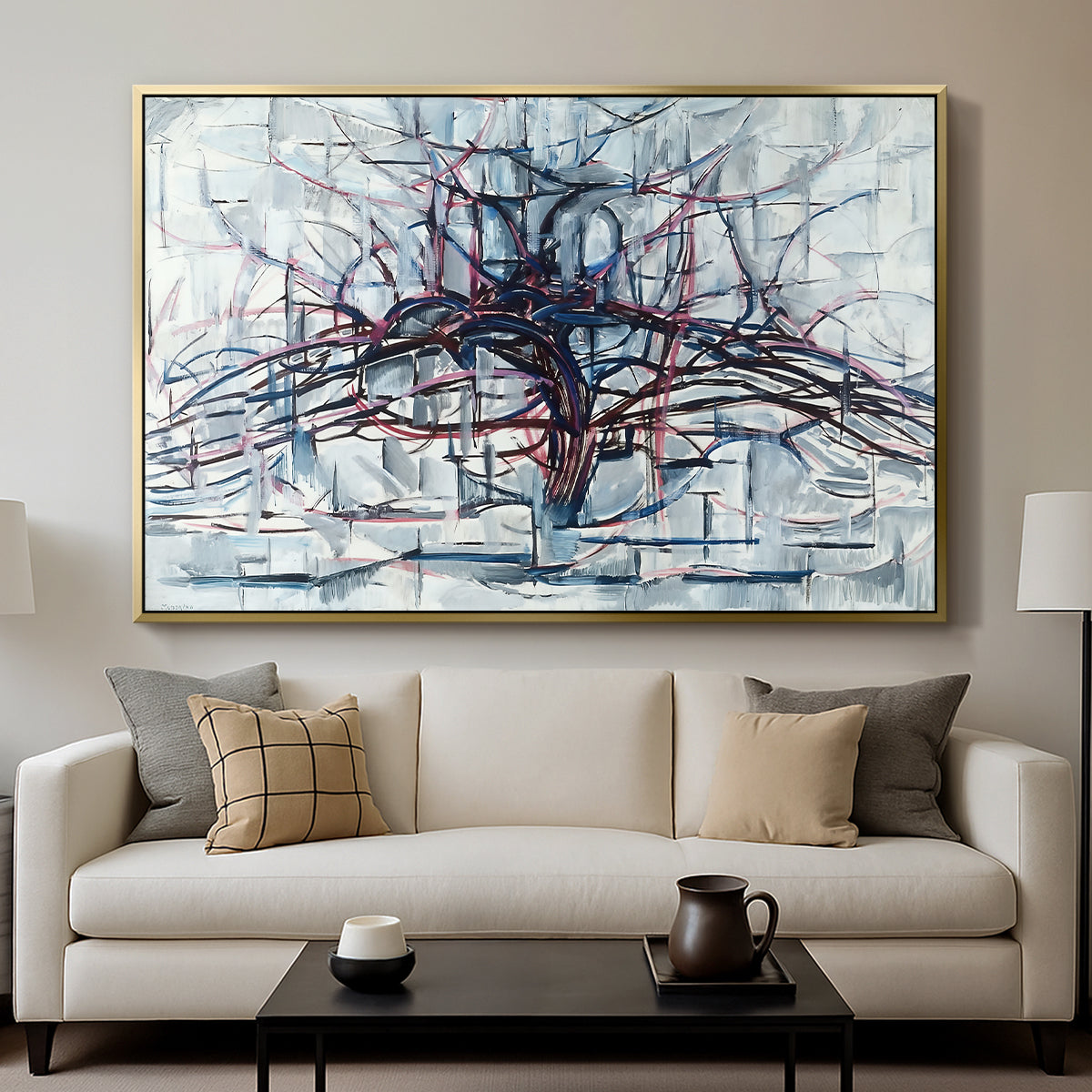 Horizontal Tree, 1912 - Floater Framed Canvas Print