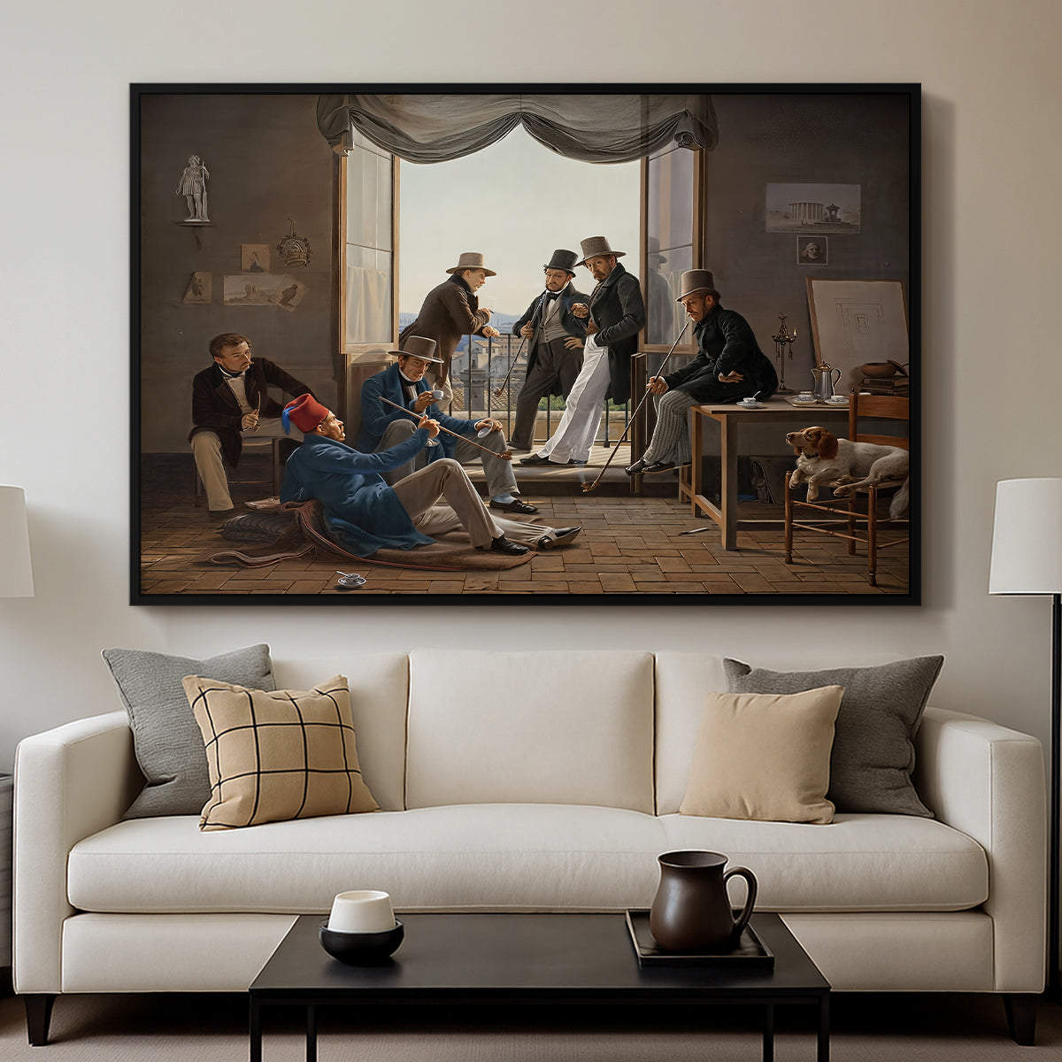 A Group of Danish Artists in Rome, 1837 - Floater Framed Canvas Print