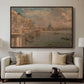 Somerset House Terrace from Waterloo Bridge, c. 1819 - Floater Framed Canvas Print