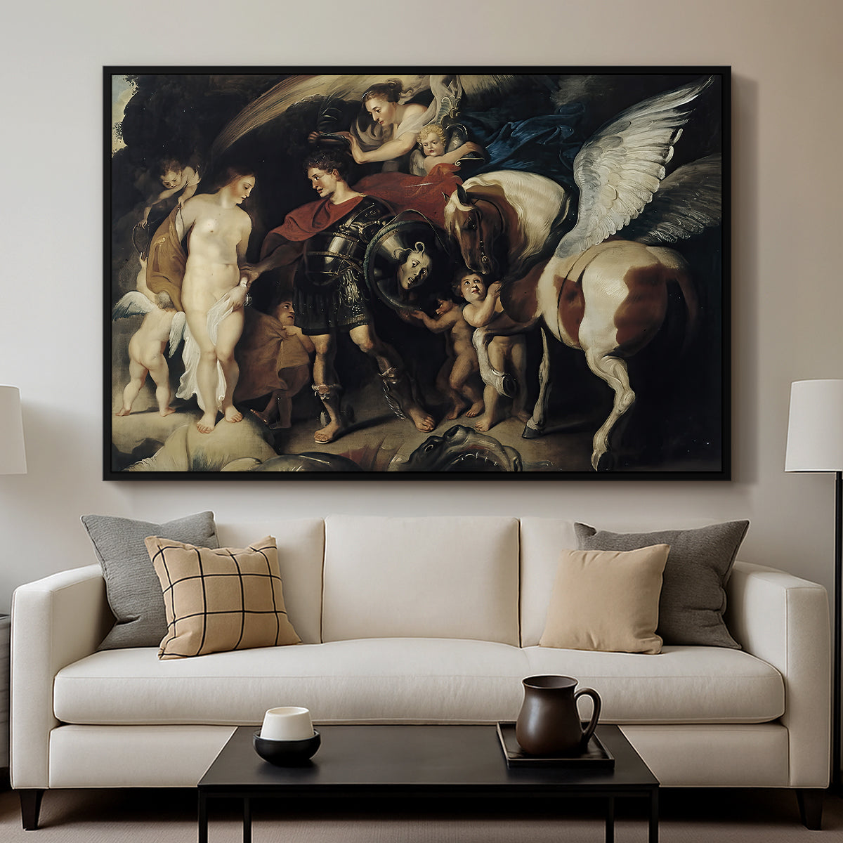 Perseus and Andromeda, c. 1620 - Floater Framed Canvas Print