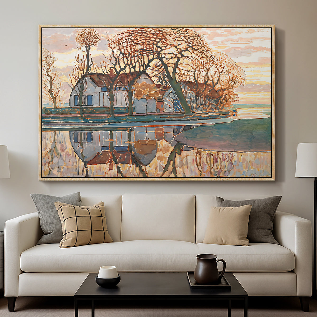 Farm near Duivendrecht, c. 1916 - Floater Framed Canvas Print