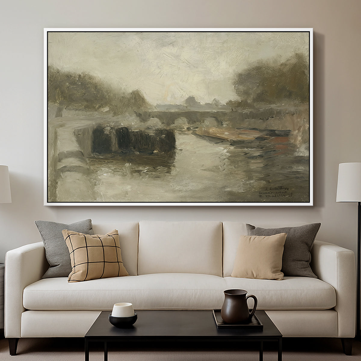 The Bridge (Le pont), 1895 - Floater Framed Canvas Print