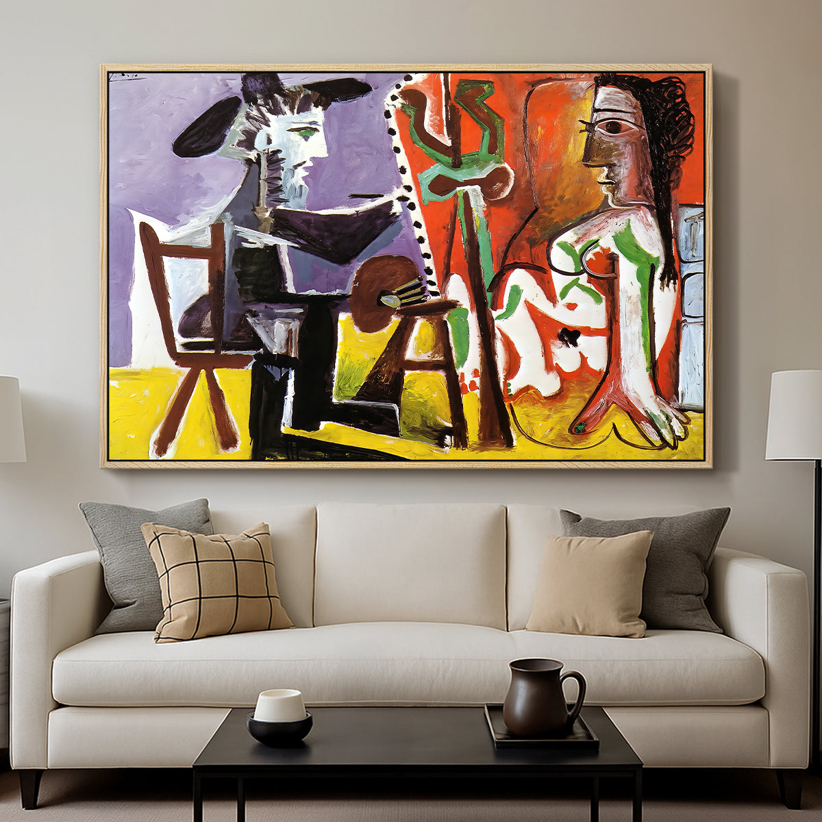 The Painter and His Model, 1963 - Floater Framed Canvas Print