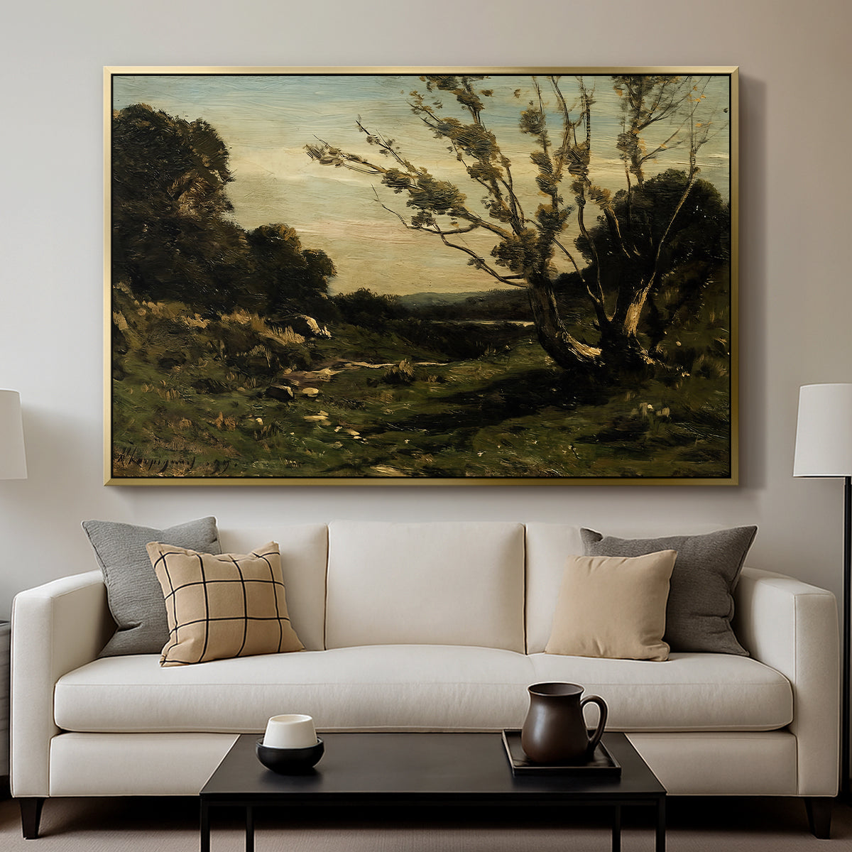 Morning in the Nievre, 1877 - Floater Framed Canvas Print