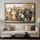 A Charlatan Selling Blacking in the Piazza Barberini in Rome, c. 1840-1849 - Floater Framed Canvas Print