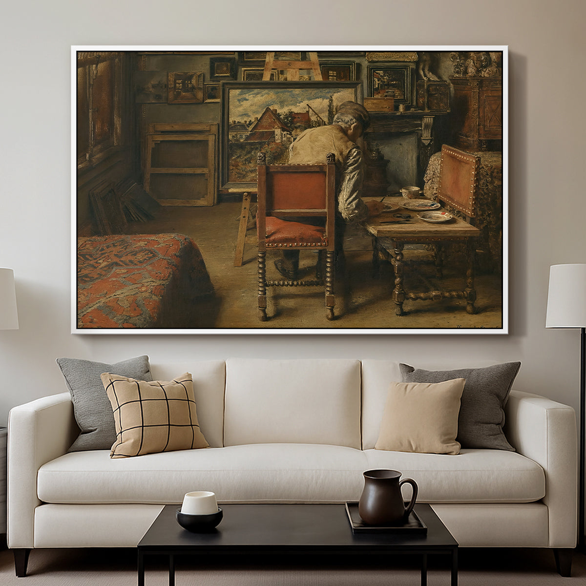 The Retoucher (The Restorer), 1876 - Floater Framed Canvas Print