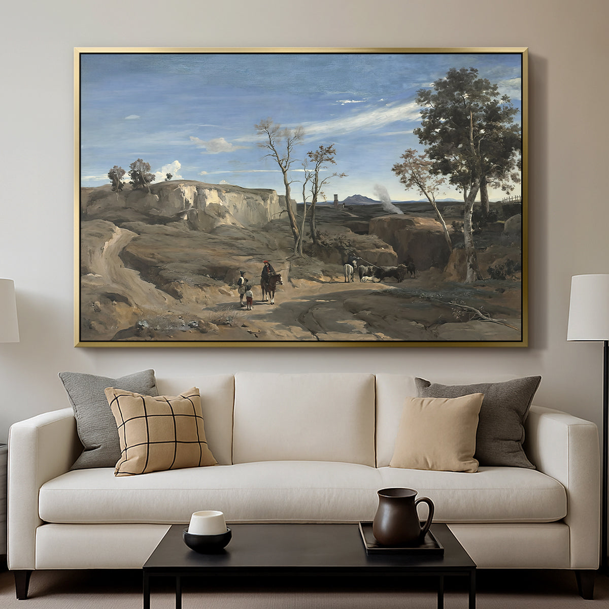 La Cervara, the Roman Campagna, c. 1830-1831 - Floater Framed Canvas Print