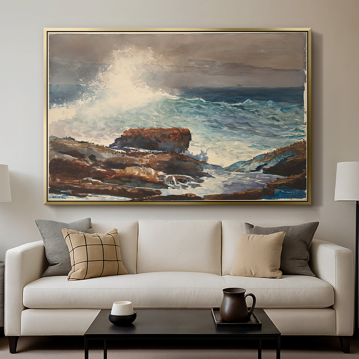 Incoming Tide, Scarboro, Maine, 1883 - Floater Framed Canvas Print