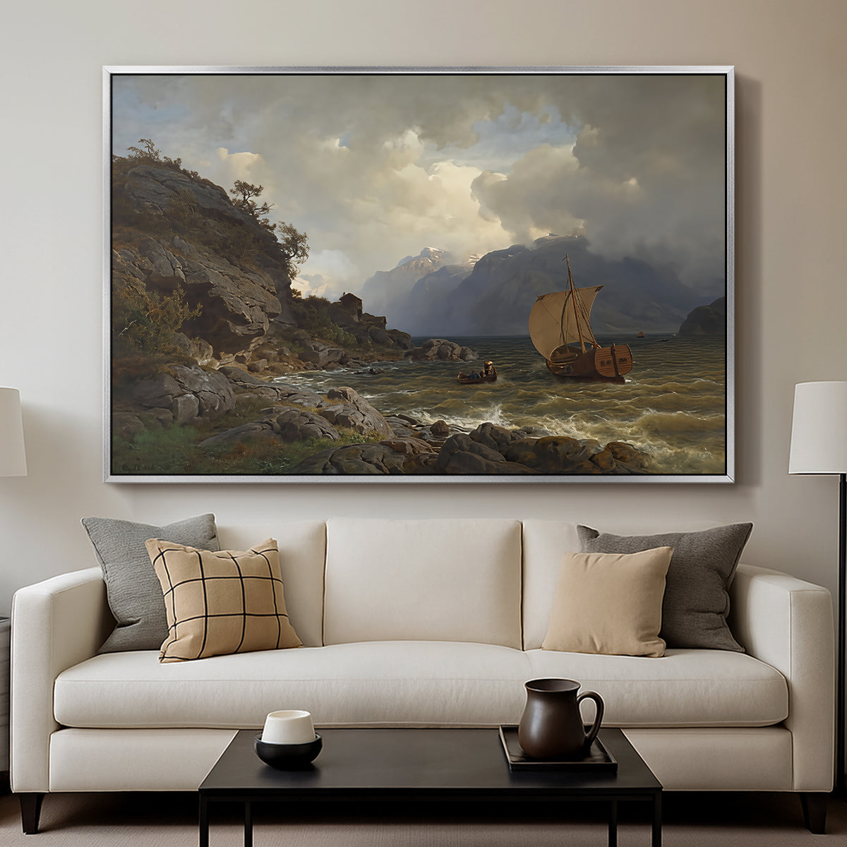 From the Western Coast of Norway, 1862 - Floater Framed Canvas Print