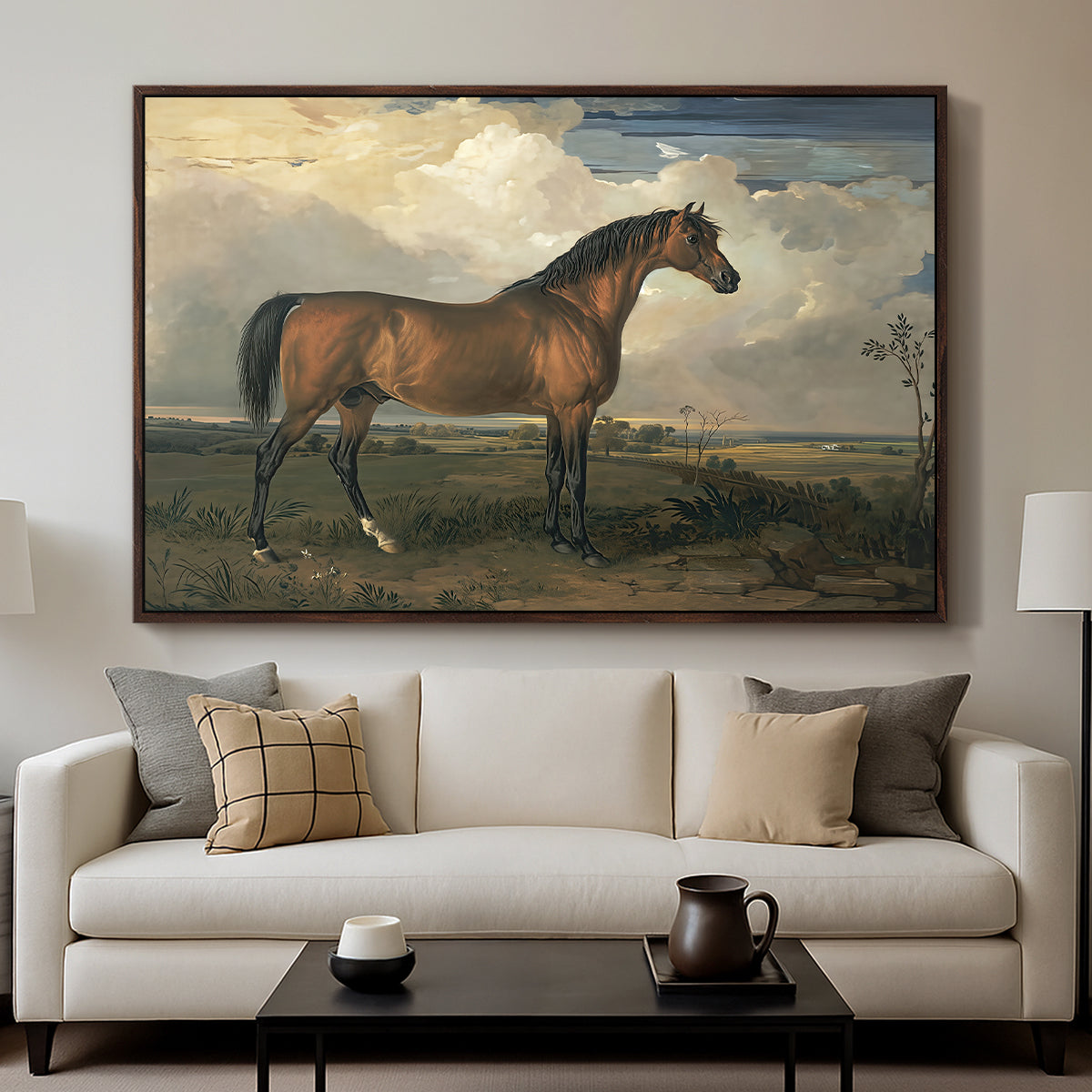 Eagle, A Celebrated Stallion, 1809 - Floater Framed Canvas Print