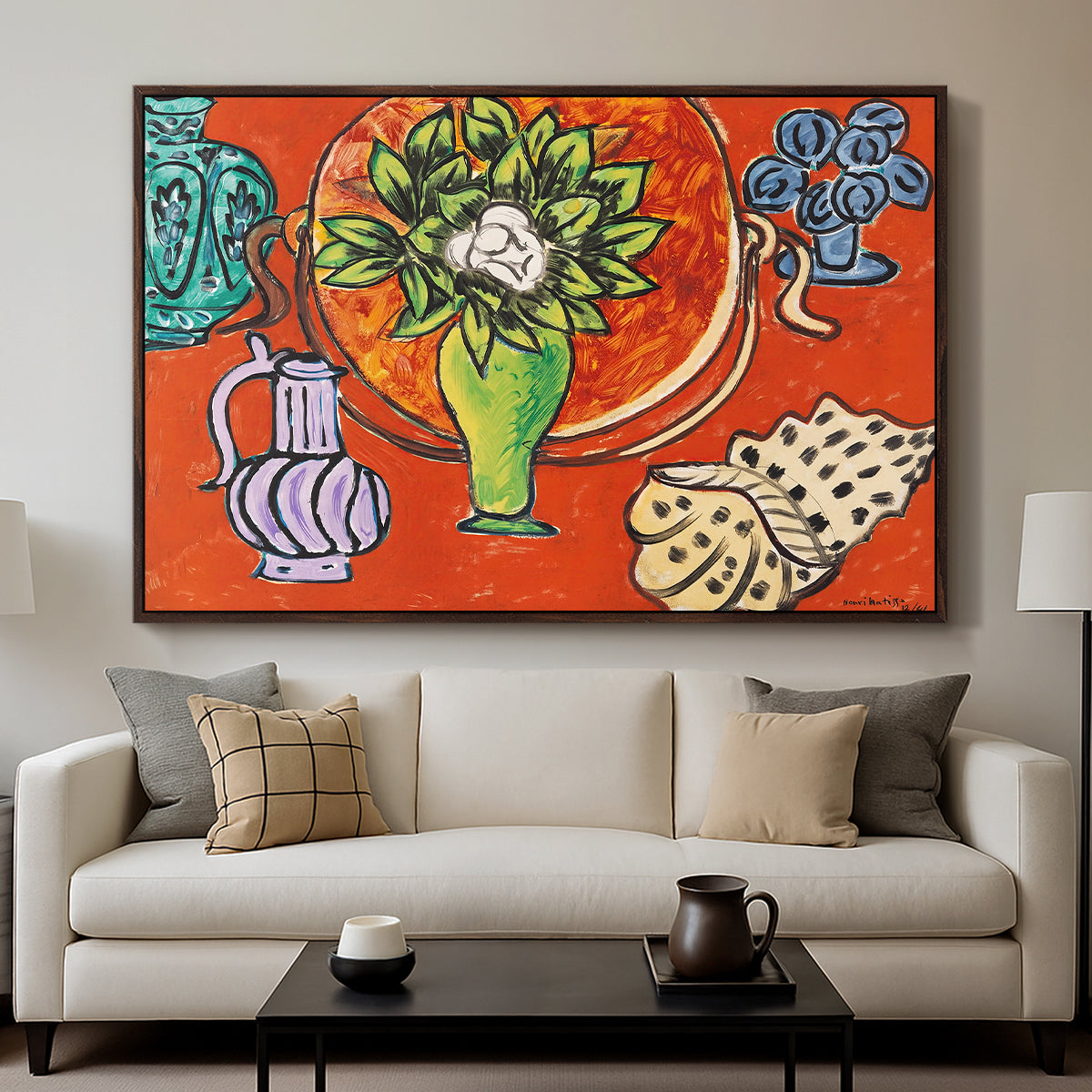 Still Life with a Magnolia (Nature morte au magnolia), 1941 - Floater Framed Canvas Print