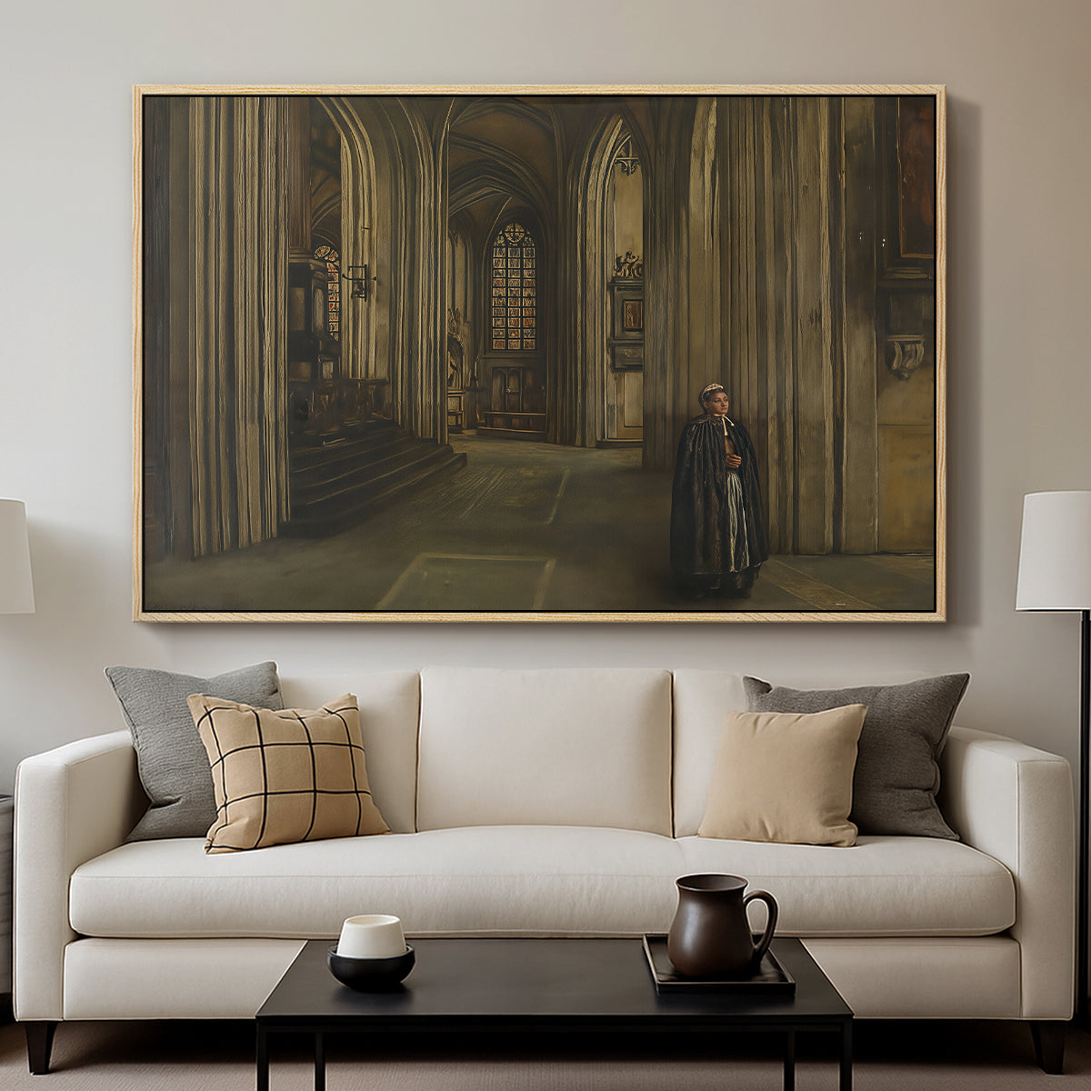 Interior of a Church, 1871 - Floater Framed Canvas Print