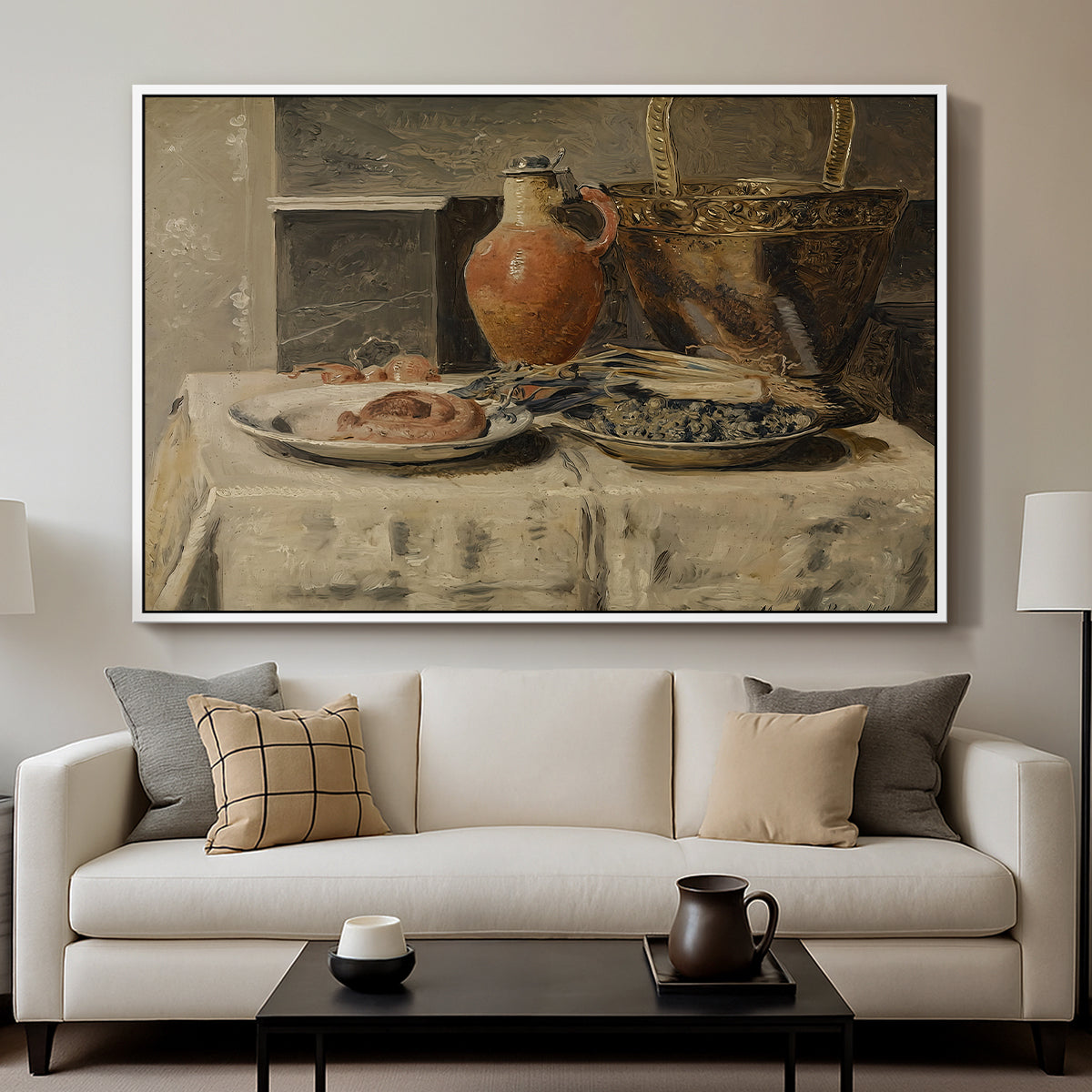 Still Life with Jar, c. 1881-1885 - Floater Framed Canvas Print