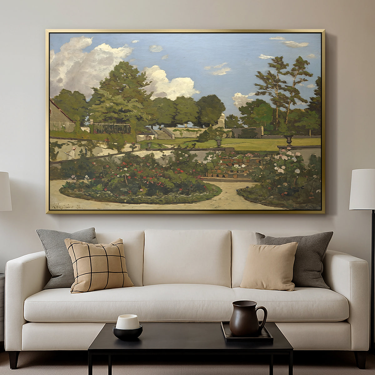 The Painter's Garden at Saint-Privé, 1886 - Floater Framed Canvas Print