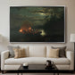 Spear Fishing on Lake Krøderen, 1851 - Floater Framed Canvas Print
