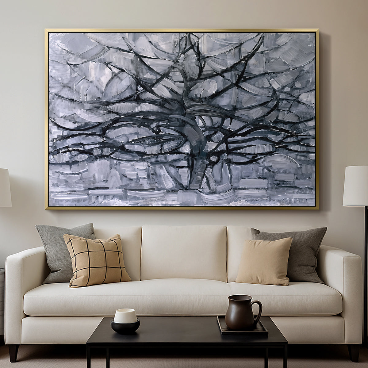 The Gray Tree, 1911 - Floater Framed Canvas Print