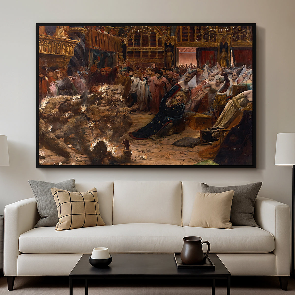 Ball of the Burning Men, 1889 - Floater Framed Canvas Print