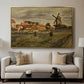 The Potato Harvest, c. 1875 - Floater Framed Canvas Print