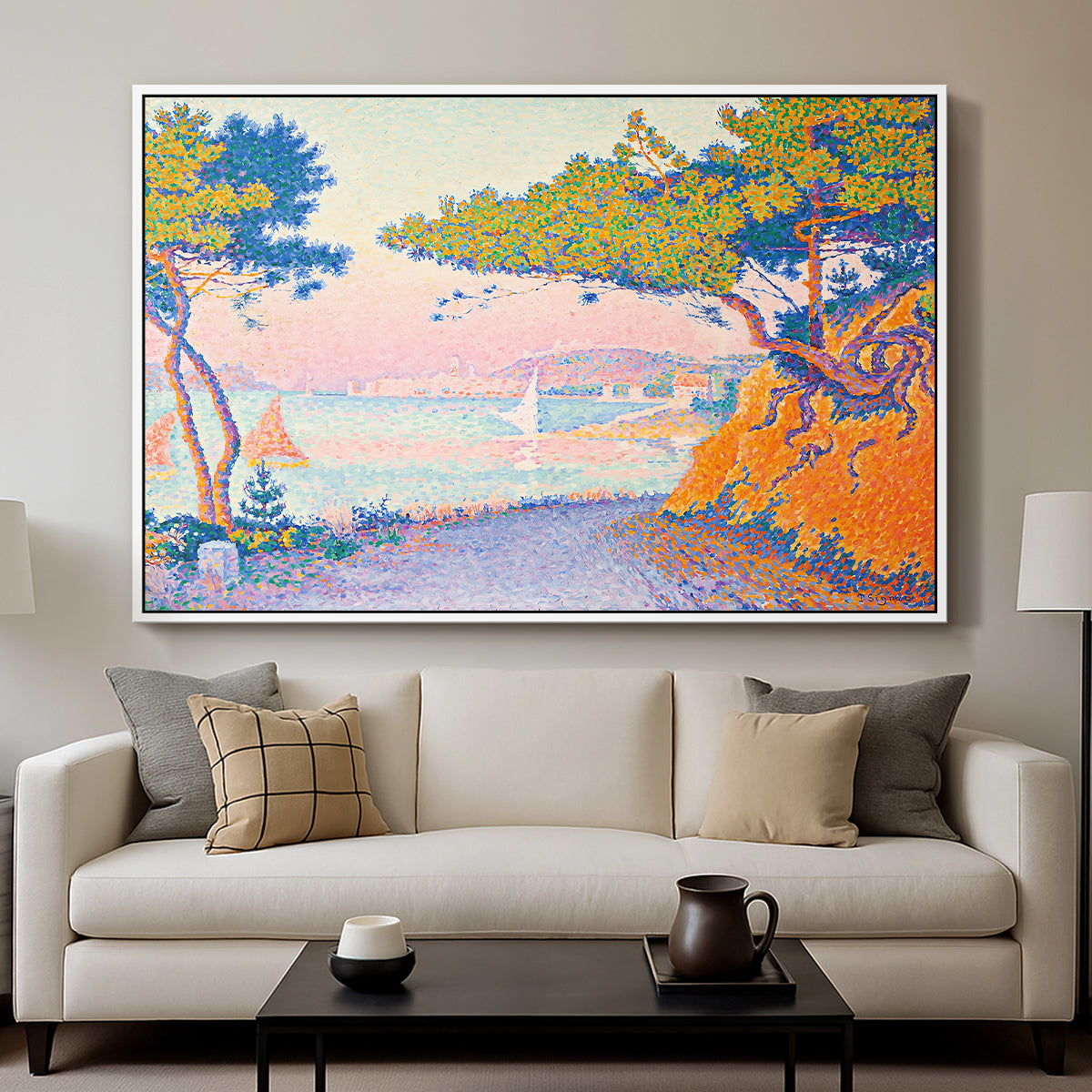 Golfe Juan, 1896 - Floater Framed Canvas Print