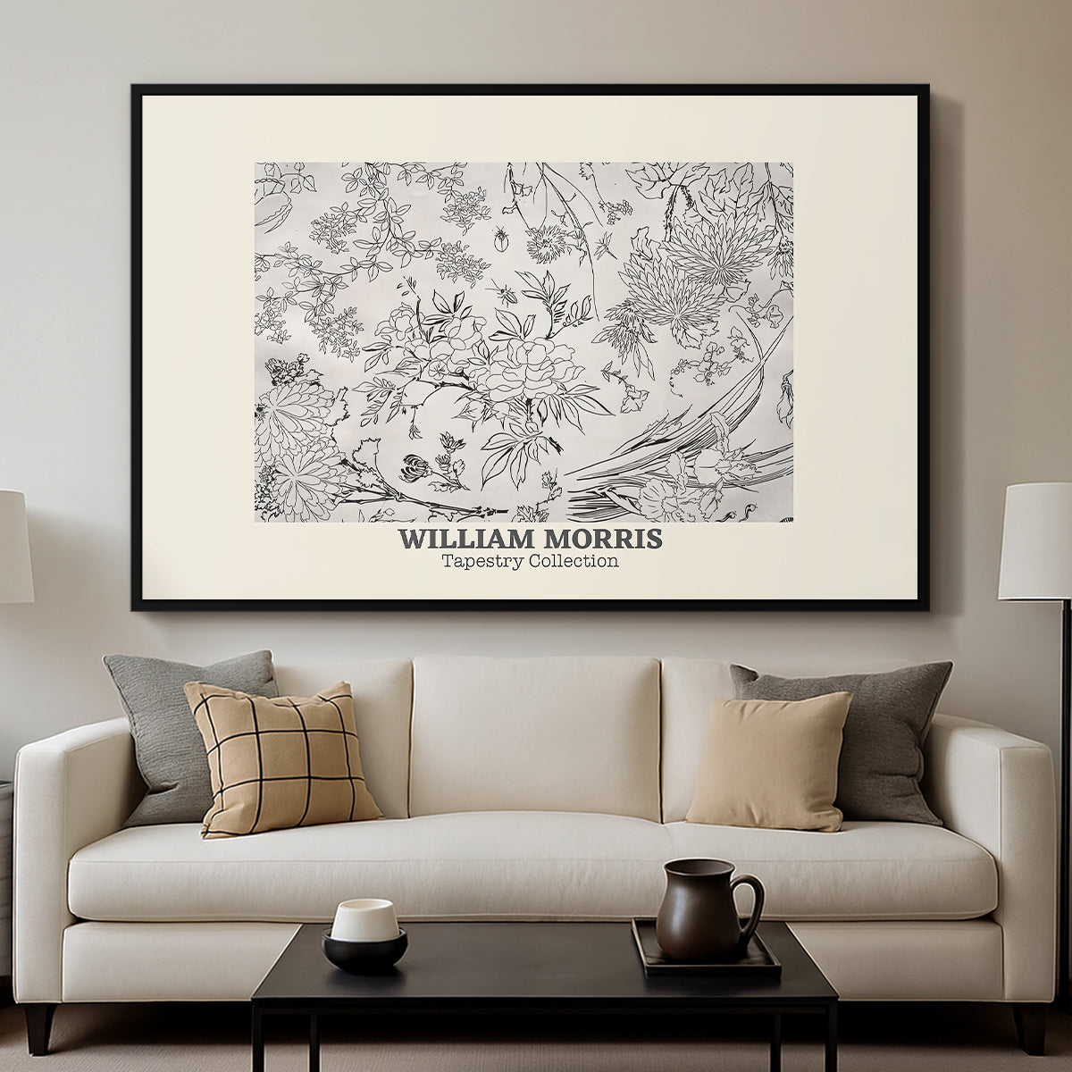 Fleurs, 1866 (Morris Inspired) - Floater Framed Canvas Print