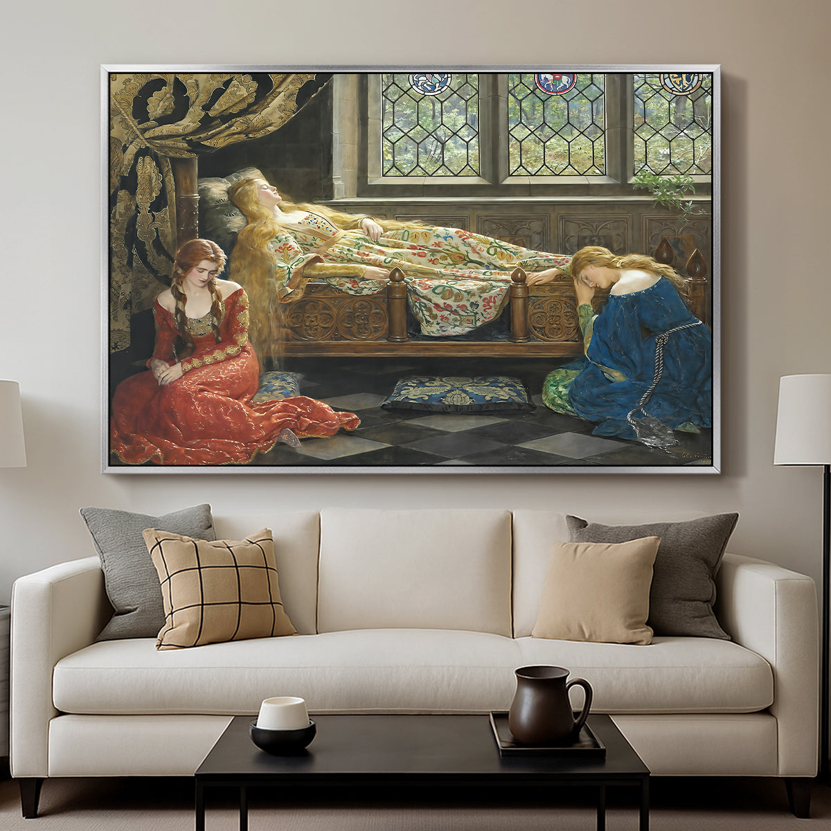 The Sleeping Beauty, 1921 - Floater Framed Canvas Print