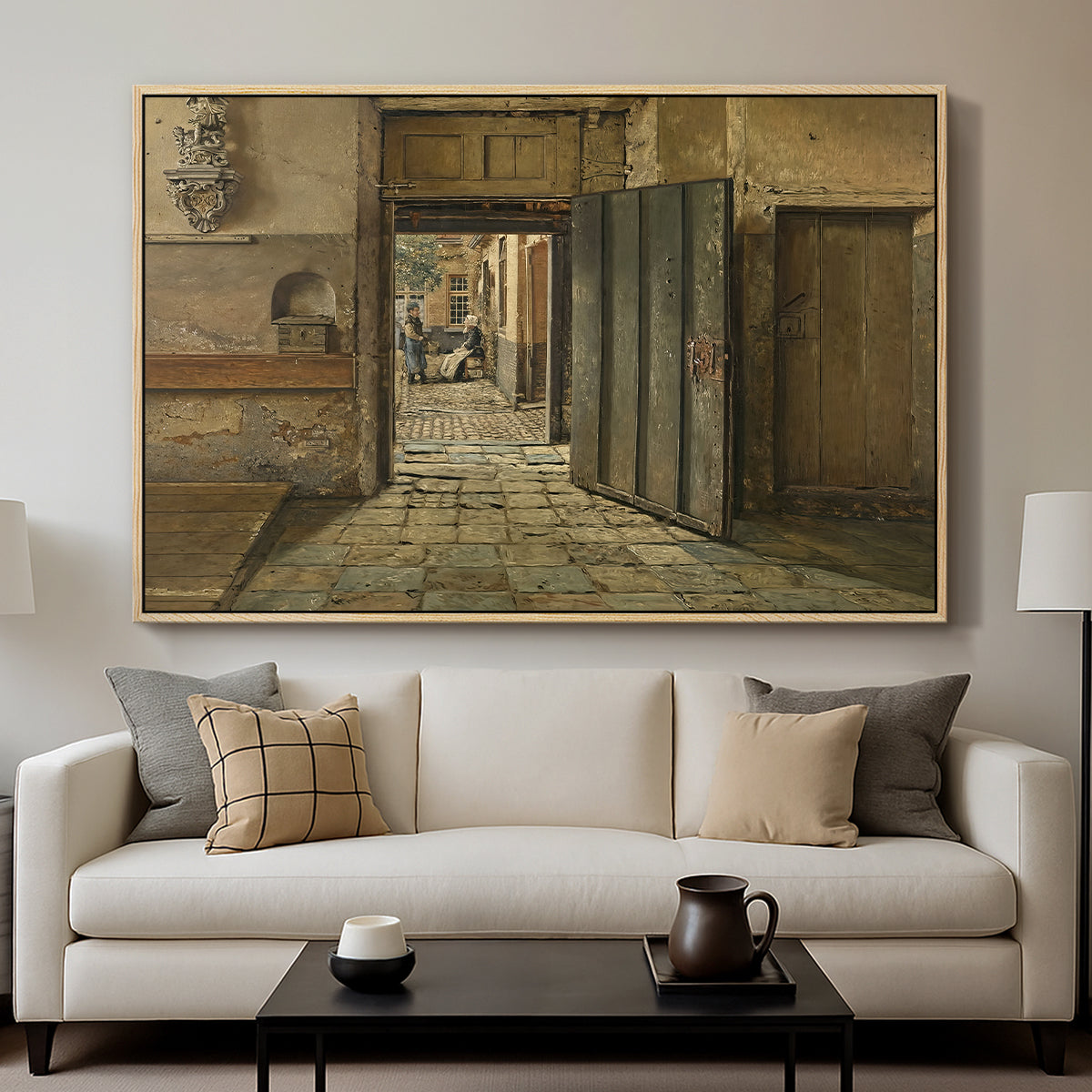 The Conversation, 1884 - Floater Framed Canvas Print