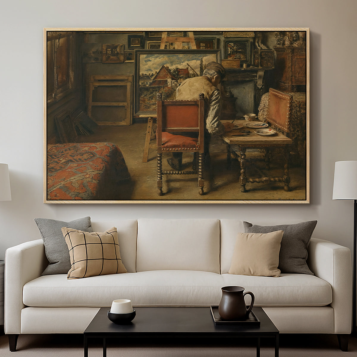 The Retoucher (The Restorer), 1876 - Floater Framed Canvas Print