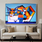 Cassie Thinking about Cubism - Floater Framed Canvas Print