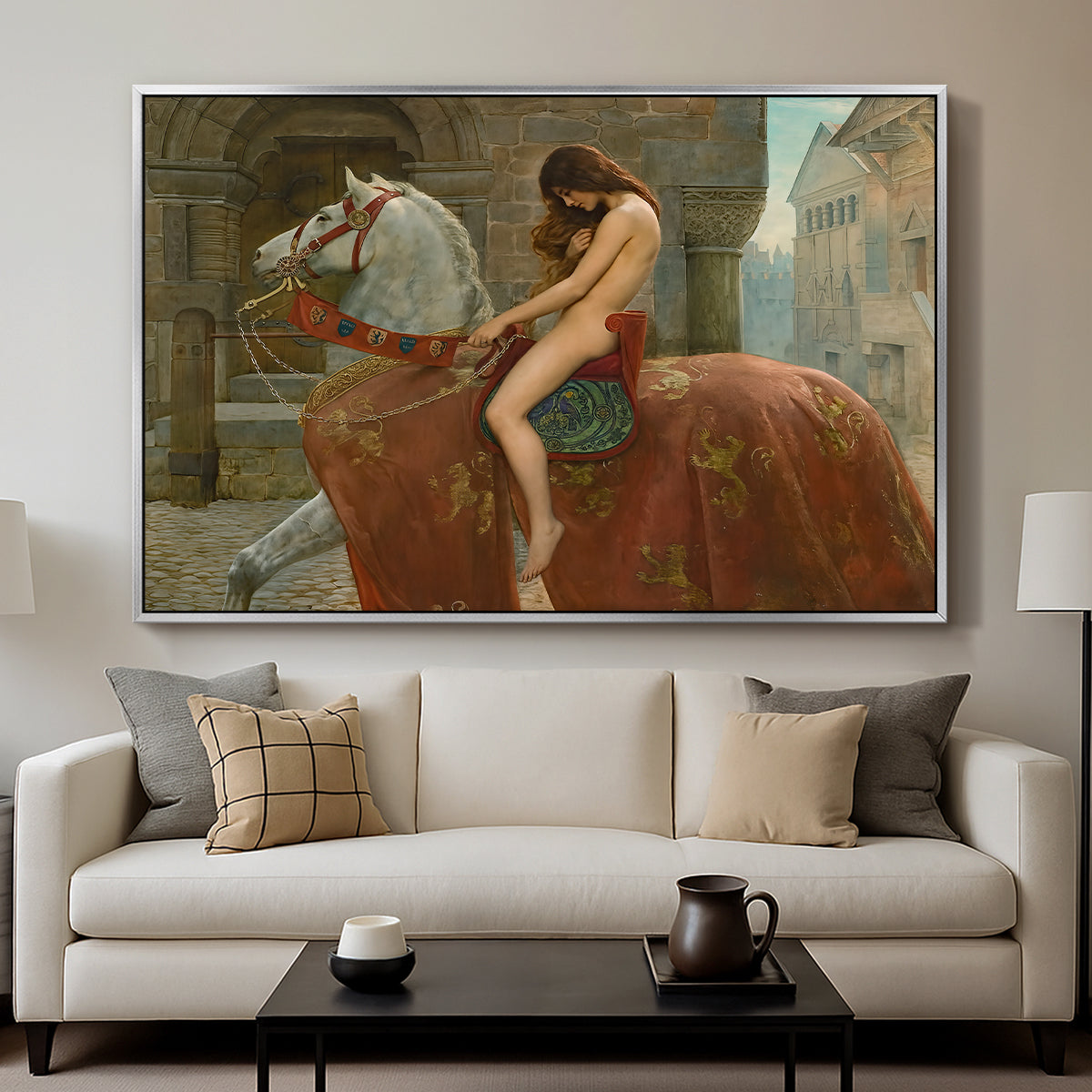 Lady Godiva, 1898 - Floater Framed Canvas Print