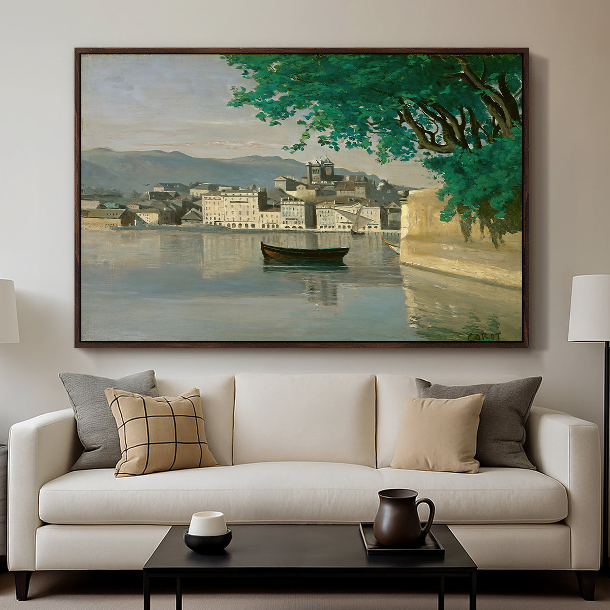 Geneva View of Part of the City, c. 1834-1835 - Floater Framed Canvas Print