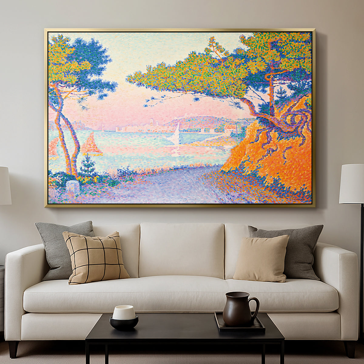 Golfe Juan, 1896 - Floater Framed Canvas Print