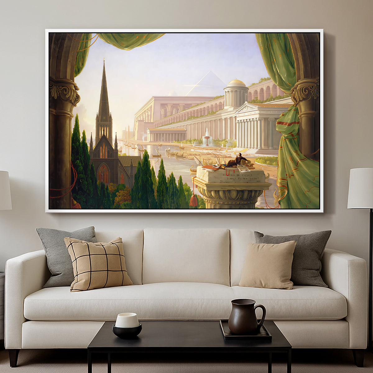 The Architect's Dream, 1840 - Floater Framed Canvas Print