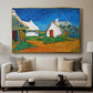 Three White Cottages at Saintes-Maries, 1888 - Floater Framed Canvas Print
