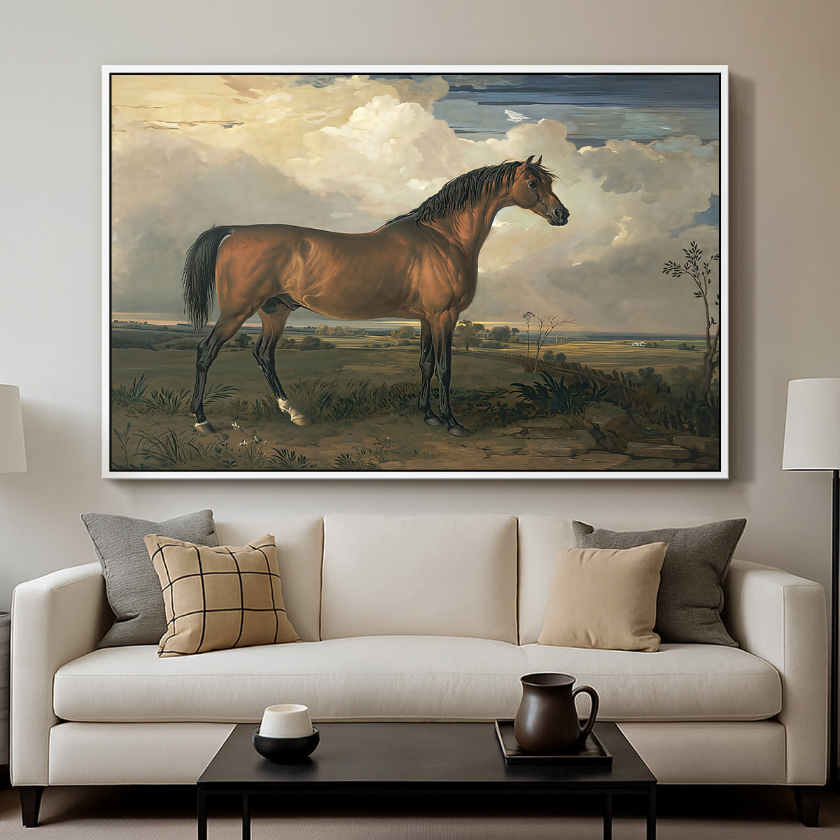 Eagle, A Celebrated Stallion, 1809 - Floater Framed Canvas Print
