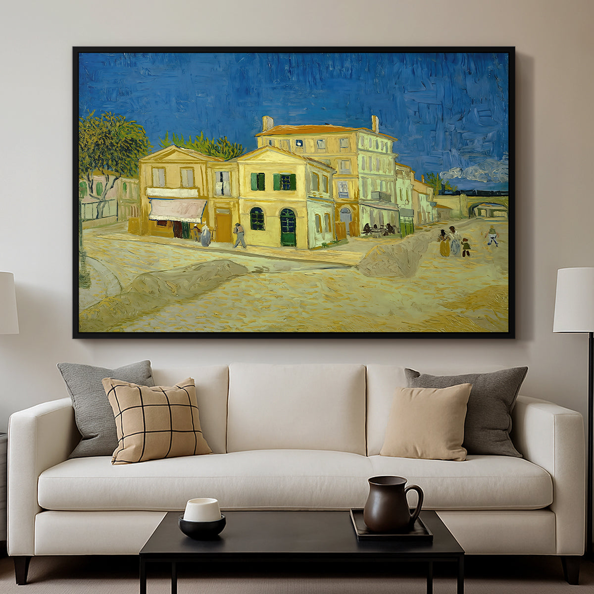 The Yellow House (The Street), 1888 - Floater Framed Canvas Print