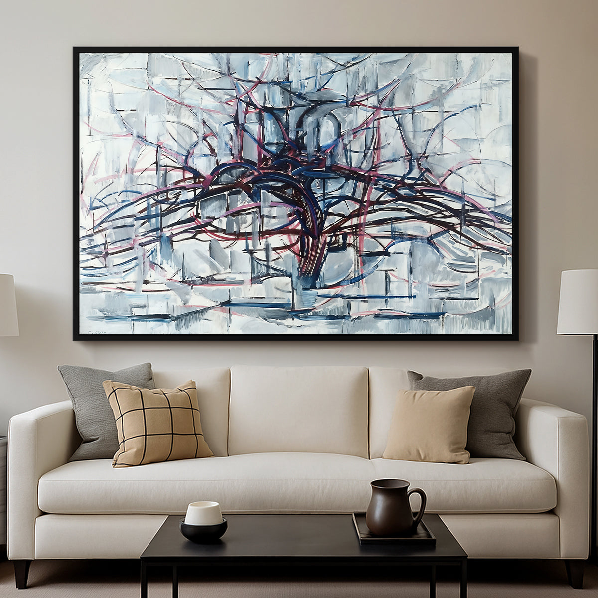 Horizontal Tree, 1912 - Floater Framed Canvas Print