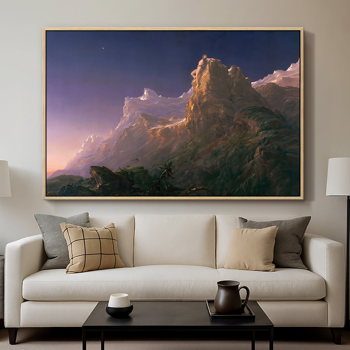 Prometheus Bound, 1847 - Floater Framed Canvas Print