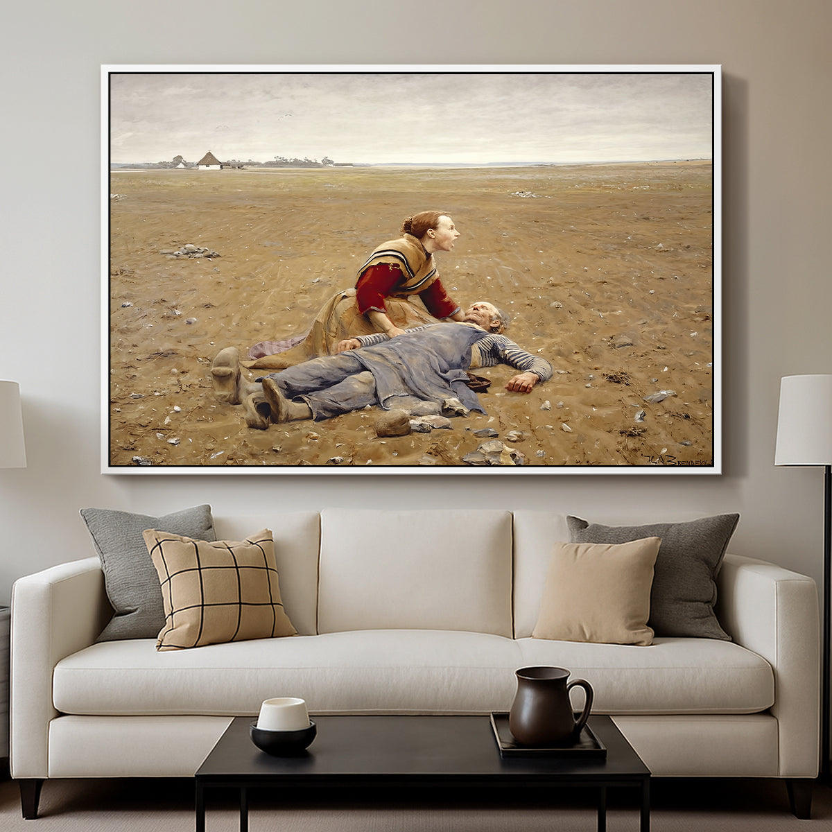 Worn Out (Udslidt), 1889 - Floater Framed Canvas Print