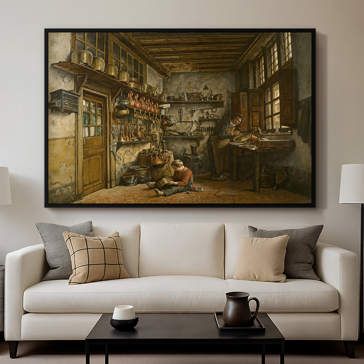 The Tinker, 1861 - Floater Framed Canvas Print