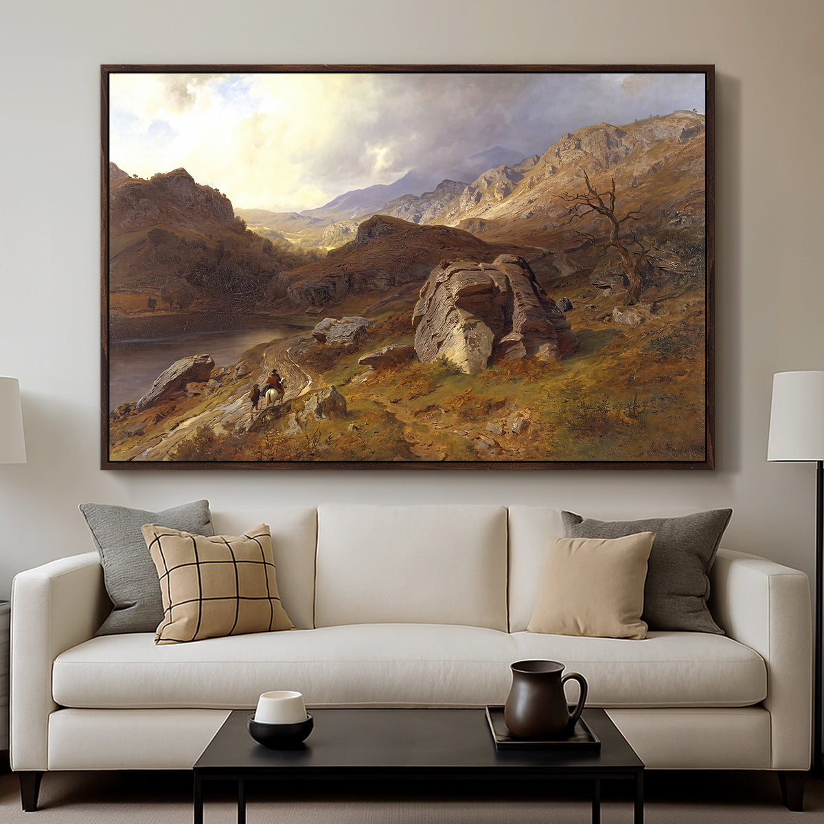 Lledr Valley in Wales, 1864 - Floater Framed Canvas Print