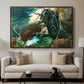 Campfire, Adirondacks, 1892 - Floater Framed Canvas Print