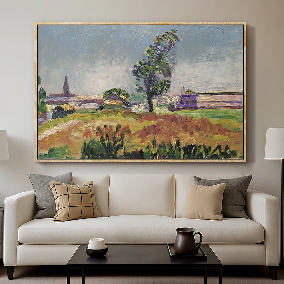 Landscape Around Toulouse, The Bridge of the Young Ladies, 1898 - Floater Framed Canvas Print