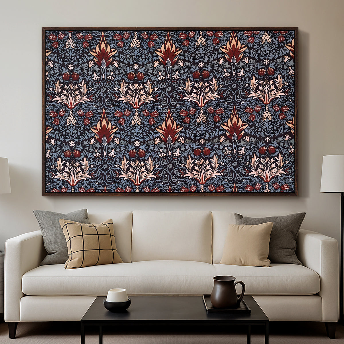 Snakeshead (Printed Textile), c. 1876 - Floater Framed Canvas Print