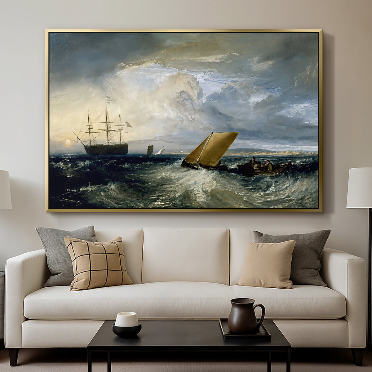 Sheerness as Seen from the Nore, 1808 - Floater Framed Canvas Print