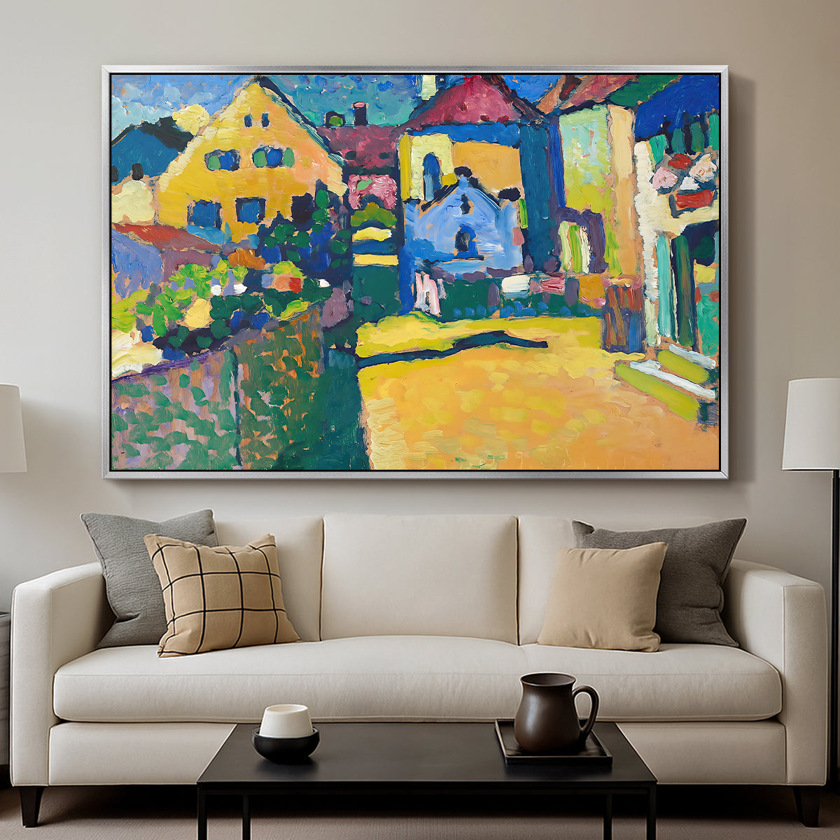 Green Lane in Murnau, 1909 - Floater Framed Canvas Print