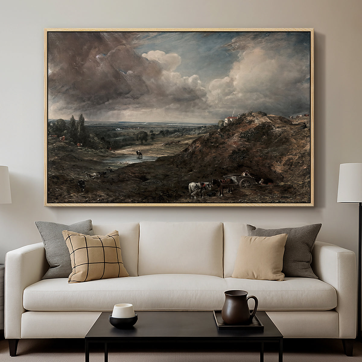Branch Hill Pond, Hampstead Heath, c. 1828 - Floater Framed Canvas Print
