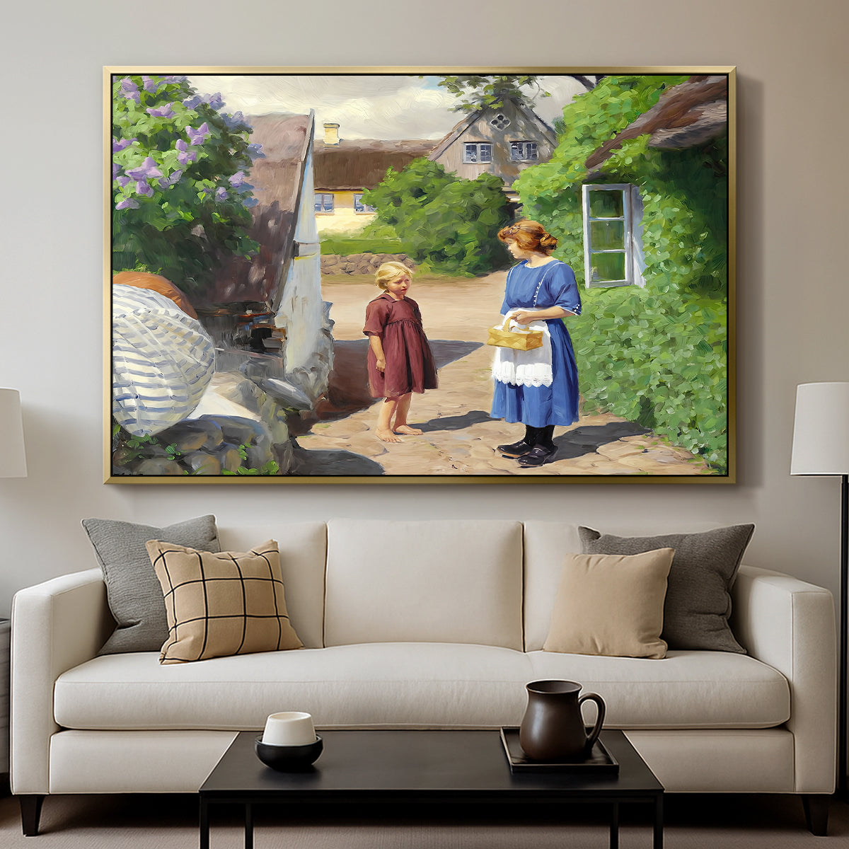 Summer Day in Jyllinge, 1922 - Floater Framed Canvas Print